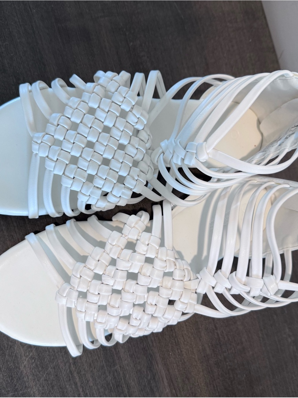 White Woven Strappy Women's Sandals - Brand
